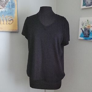 St. John's Bay Classic Black Short Sleeve Top